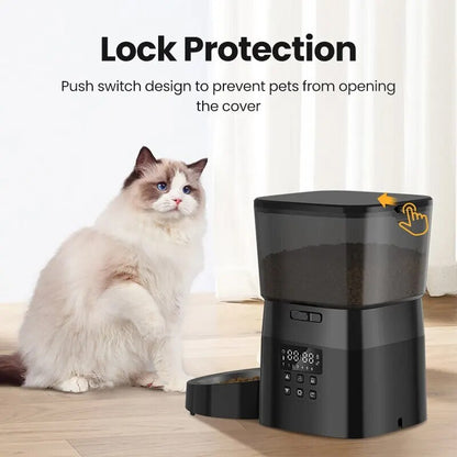 Smart Control Automatic Pet Feeder: Button Version for Cats and Dogs - Dispenses Dry Food Easily