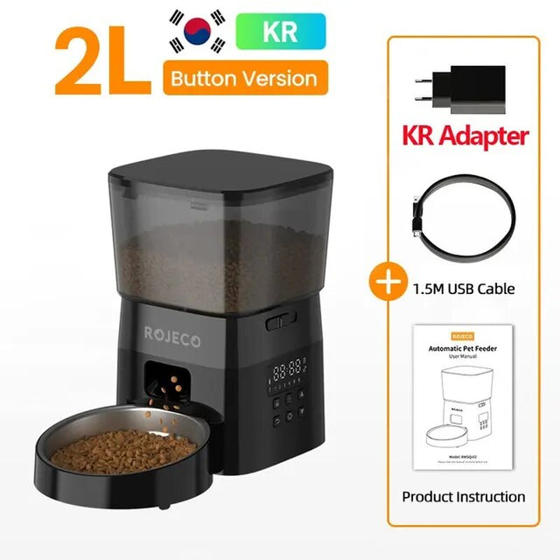 Smart Control Automatic Pet Feeder: Button Version for Cats and Dogs - Dispenses Dry Food Easily