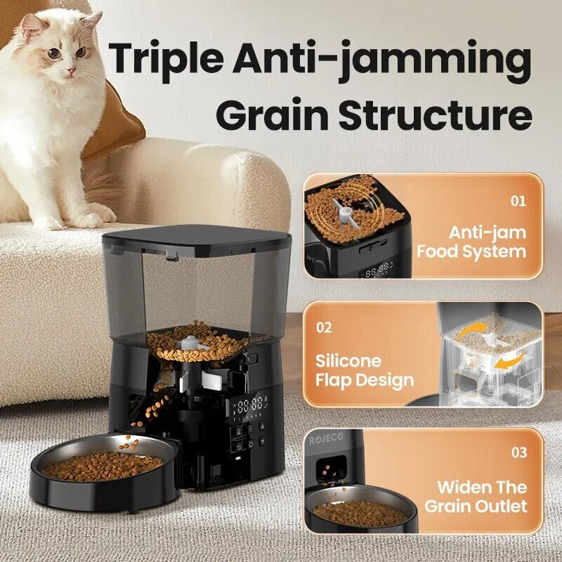 Smart Control Automatic Pet Feeder: Button Version for Cats and Dogs - Dispenses Dry Food Easily