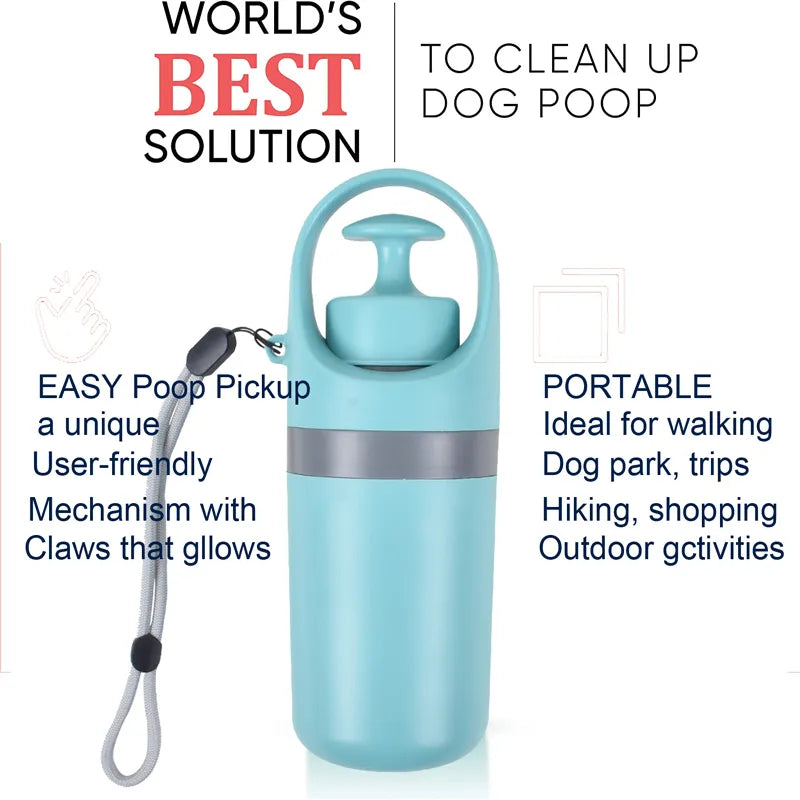 Grab & Go Pet Waste Solution: Lightweight Poop Scooper with Built-In Bag Dispenser and Claw Picker – Ideal Dog Clean-Up Tool!"