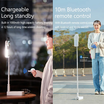 Foldable Bluetooth Selfie Stand with LED Light