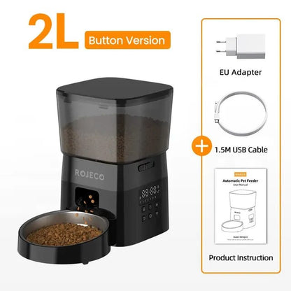 Smart Control Automatic Pet Feeder: Button Version for Cats and Dogs - Dispenses Dry Food Easily