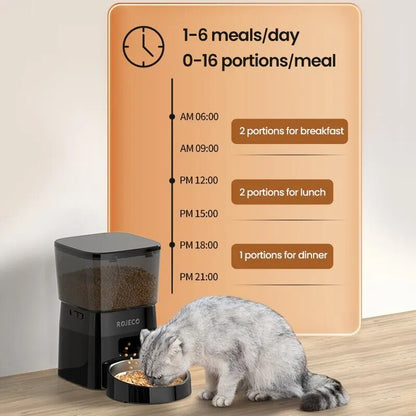 Smart Control Automatic Pet Feeder: Button Version for Cats and Dogs - Dispenses Dry Food Easily