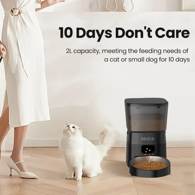Smart Control Automatic Pet Feeder: Button Version for Cats and Dogs - Dispenses Dry Food Easily