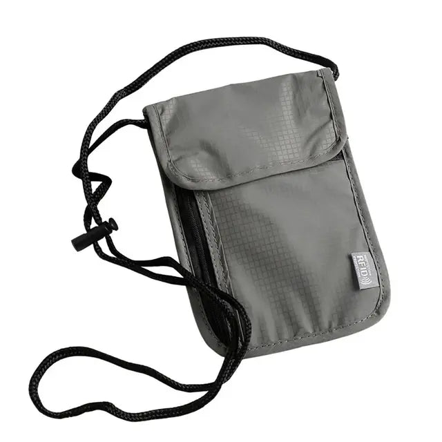 1 Pcs Waterproof RFID Nylon Storage Bag Travel Document Card Passport Bag Neck Wallet Money Document Card Passport Pouch