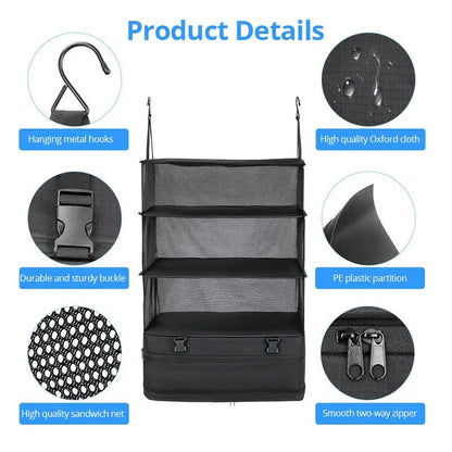 Complete Travel Organizer Set: Hanging Packing Cubes with Shelves