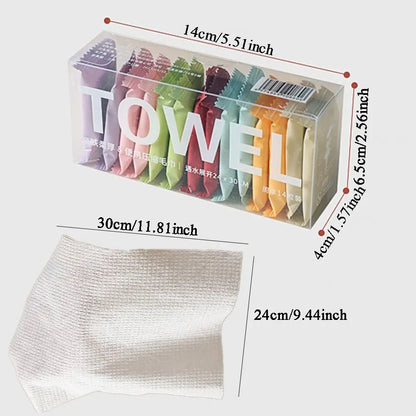 "Stay Fresh Anywhere: 14Pcs of Quick-Drying, Portable Compressed Towels - Your Essential Disposable Face Towel Solution!"
