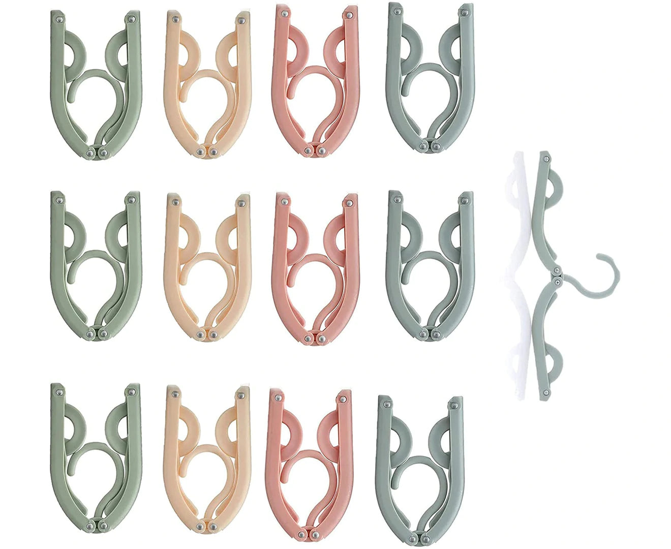 12Pcs Hangers, Portable Plastic Hangers,Foldable Travel Hangers