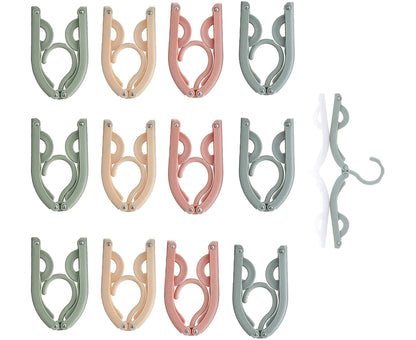 12Pcs Hangers, Portable Plastic Hangers,Foldable Travel Hangers