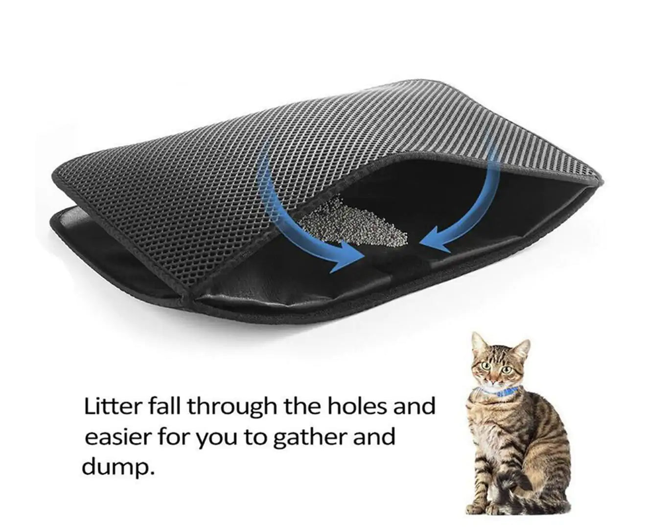 75 X 55Cm Waterproof Double-Layer Cat Litter Mat Trapper Foldable Pad Pet Rug