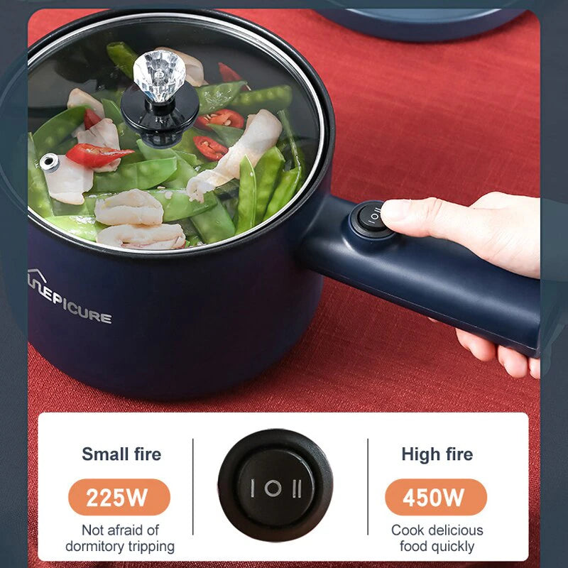 Versatile 220V Electric Cooker: Single/Double Layer Hot Pot & Rice Cooker for Home Use, Student Dorms, Mini Non-Stick Pan