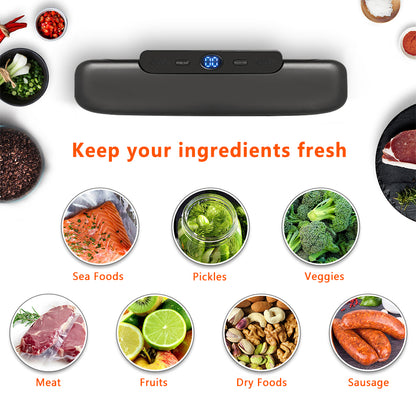Advanced Food Preservation System with 10 Complimentary Vacuum Bags - Household Vacuum Sealer & Packaging Machine"