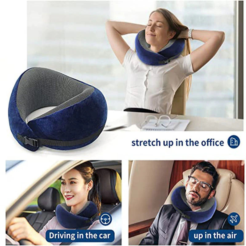 Travel Comfort Neck Pillow: Memory Foam Support for Restful Sleep Anywhere