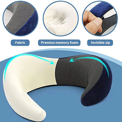 Travel Comfort Neck Pillow: Memory Foam Support for Restful Sleep Anywhere