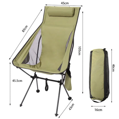 Portable High Back Moon Chair: Lightweight Aluminum Alloy for Camping, Fishing, Picnics, and More