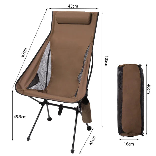 Portable High Back Moon Chair: Lightweight Aluminum Alloy for Camping, Fishing, Picnics, and More