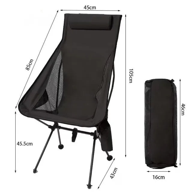 Portable High Back Moon Chair: Lightweight Aluminum Alloy for Camping, Fishing, Picnics, and More