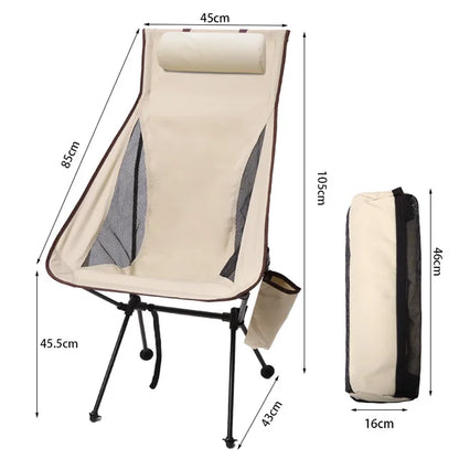 Portable High Back Moon Chair: Lightweight Aluminum Alloy for Camping, Fishing, Picnics, and More