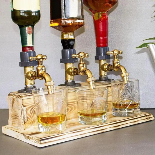Fashion "Crafted Elegance: Handmade Wooden Wine Dispenser for Home Bars - Perfect Father's Day Gift!"