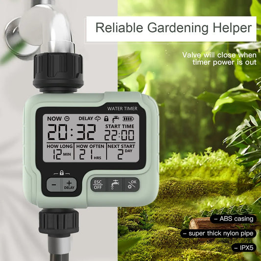Automated Garden Water Timer: Intelligent Sprinkler System for Outdoor Water Conservation and Time Efficiency