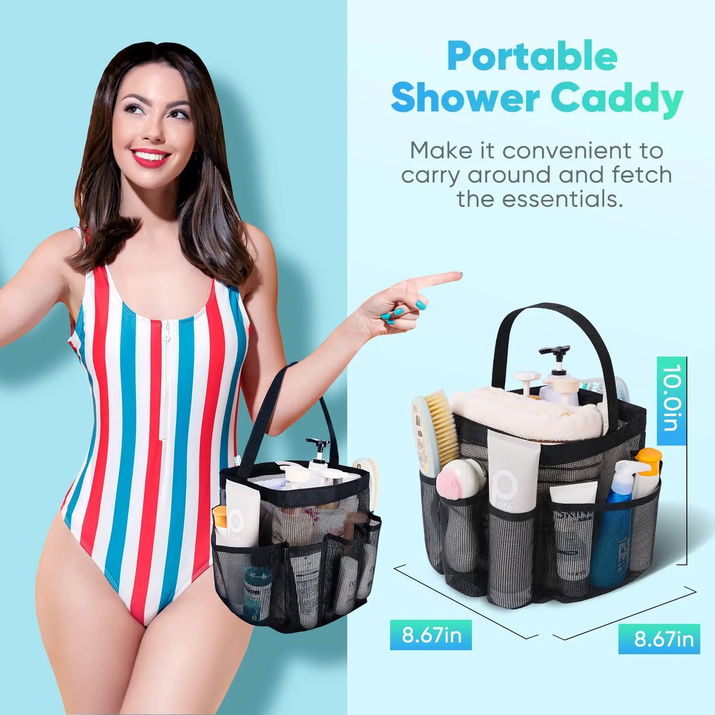 Essential Mesh Shower Caddy: Perfect for College Dorms, Travel, and More