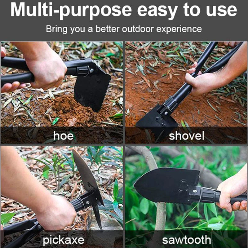 Portable Army Green Multifunctional Outdoor Shovel: Ideal for Camping and More!