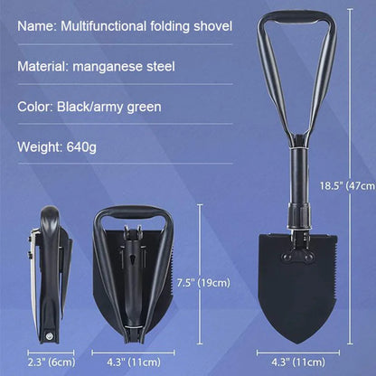 Portable Army Green Multifunctional Outdoor Shovel: Ideal for Camping and More!