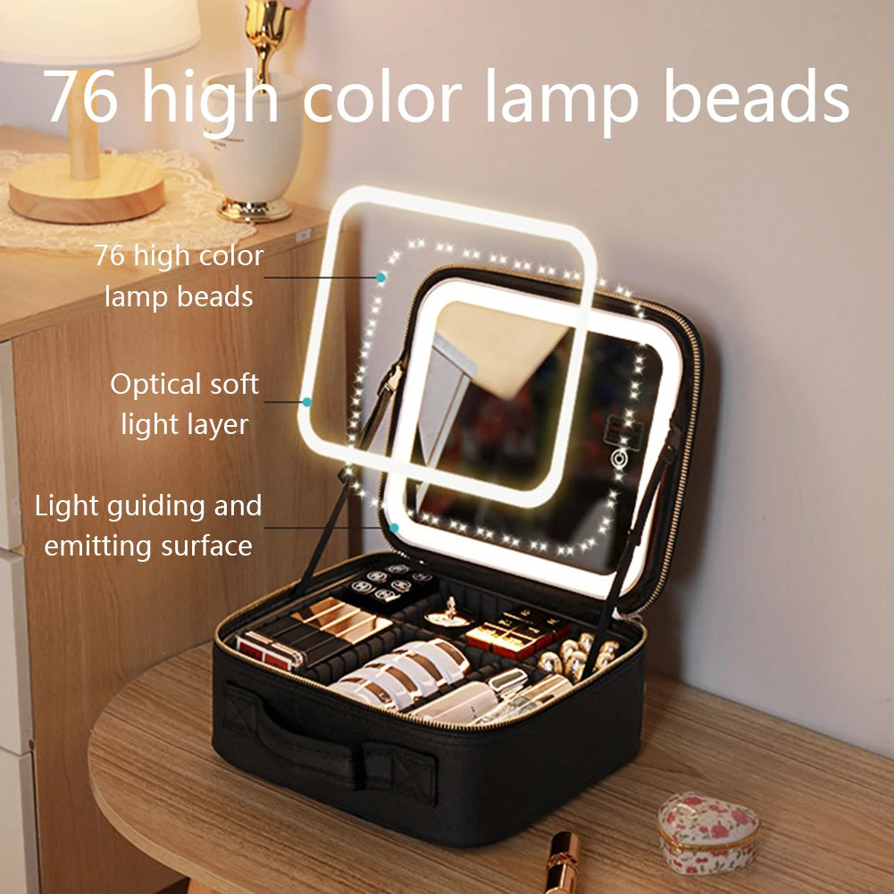 "Chic & Smart: LED Cosmetic Case for Stylish Travelers"