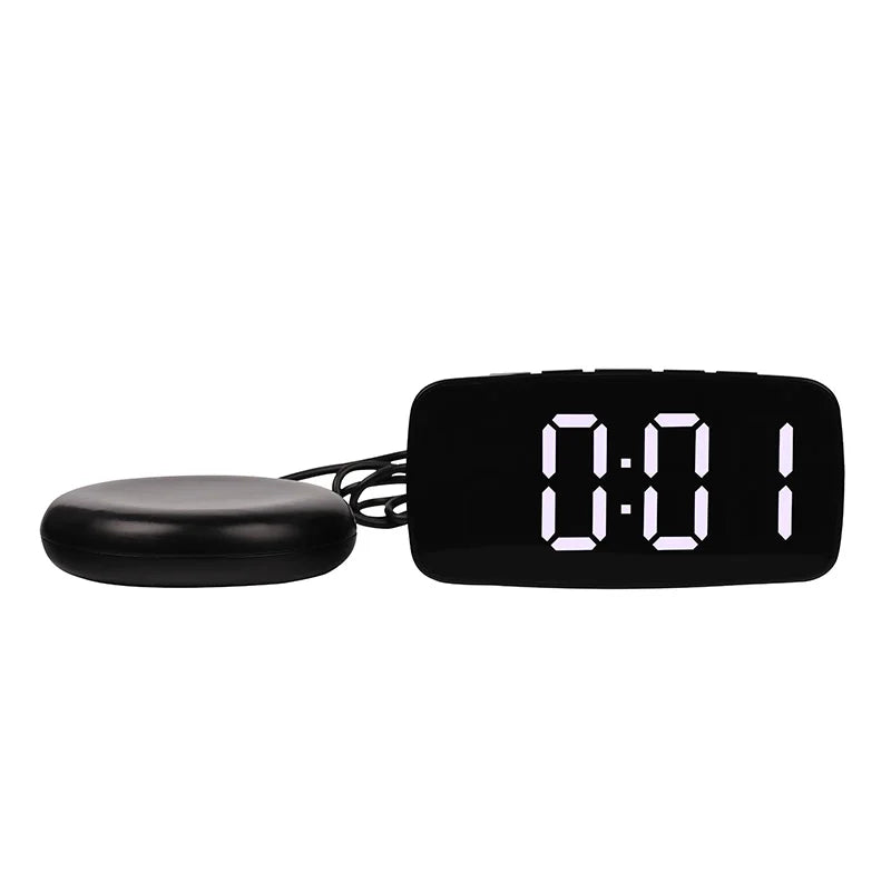 Powerful Vibrating Alarm Clock with Bed Shaker: Dual USB, Ideal for Heavy Sleepers, Deaf or Hard of Hearing Individuals, with Snooze Functionality