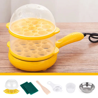 Electric 4-in-1 Meal Maker & Cooker - Ideal for Breakfasts, Lunches, and Dinners! Effortlessly Whip Up Eggs, Omelettes, Steam Vegetables, and More with Automatic Power-Off Technology