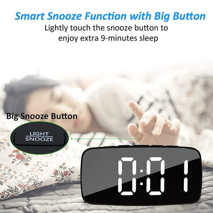 Powerful Vibrating Alarm Clock with Bed Shaker: Dual USB, Ideal for Heavy Sleepers, Deaf or Hard of Hearing Individuals, with Snooze Functionality