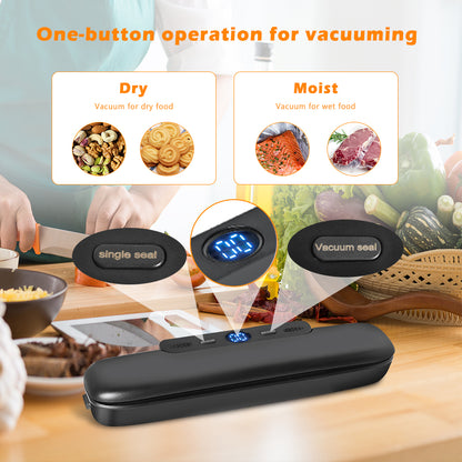Advanced Food Preservation System with 10 Complimentary Vacuum Bags - Household Vacuum Sealer & Packaging Machine"