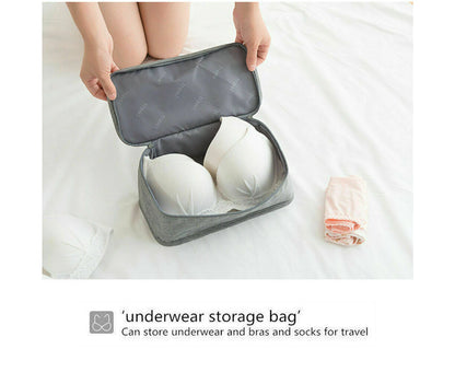 7Pcs Packing Cubes Luggage Organiser Travel Pouches Clothes Suitcase Storage Bag