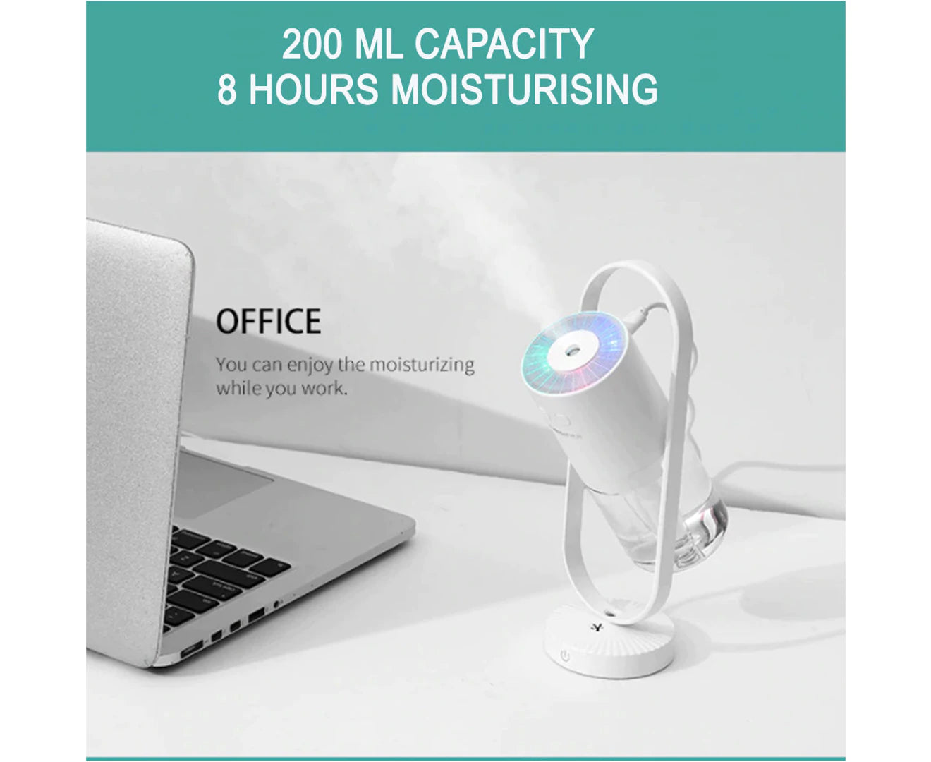 Magic Air Ion Ultrasonic Humidifier Air Mister- USB Charging - Light Blue